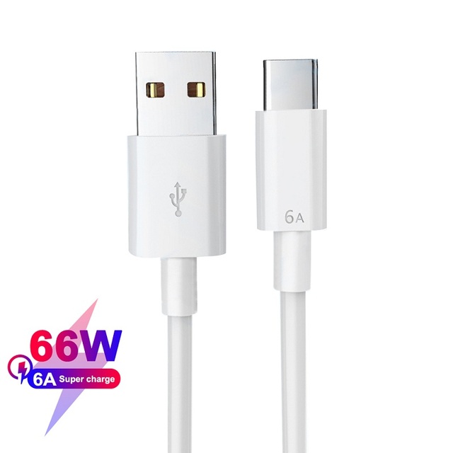 66W USB Type C Super-Fast Cable For Huawei Mate 40 50 Xiaomi 11 10 Pro OPPO R17 Fast Charging USB-C Charger Cable Data Cord