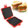 Microwave Toastie Sandwich Maker Microwavable Toaster with Adjustable Silicone Straps No Electricity Cordless Microwave Toaster 1
