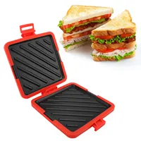 Microwave Toastie Sandwich Maker Microwavable Toaster with Adjustable Silicone Straps No Electricity Cordless Microwave Toaster 1