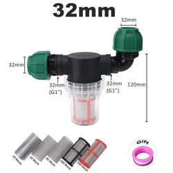 Versatile PE Pipe Quick Connector Filter for Garden and Agricultural Watering Systems (B - 32mm)