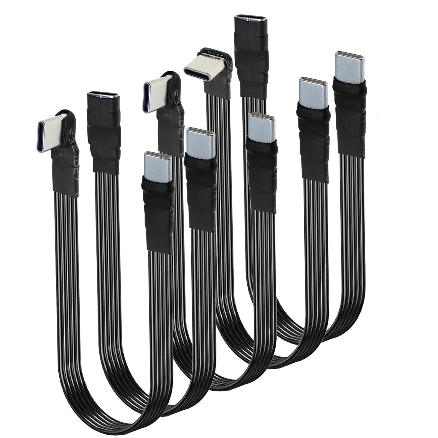 0.1M-2M USB 2.0 유형 C - 유형 C 플랫 연장 케이블 접이식 90 ° 앵글 USB-C 남성 여성 FPC FPV 항공 사진 코드 5CM