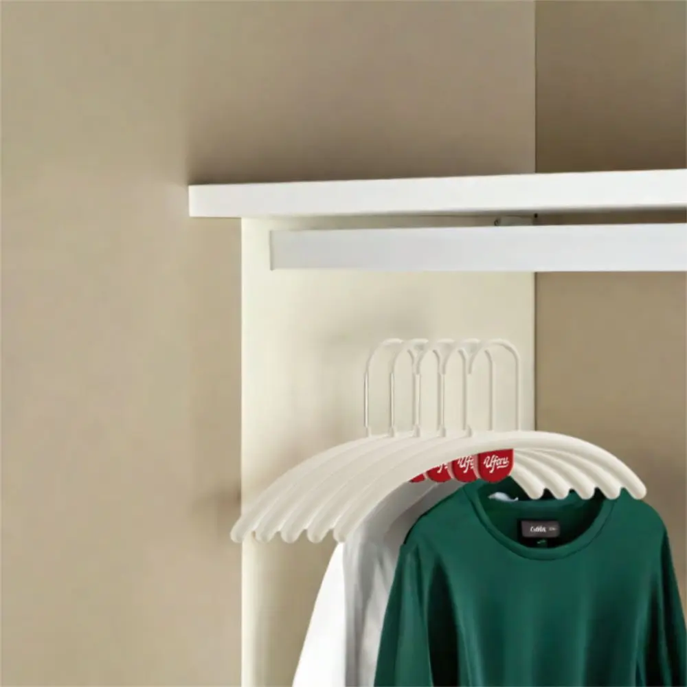 5PCS Multifunctional Thickened Semi-round Coat Hanger Plastic No Trace Clothes Rack Reusable Space Saving Drying Rack Bedroom