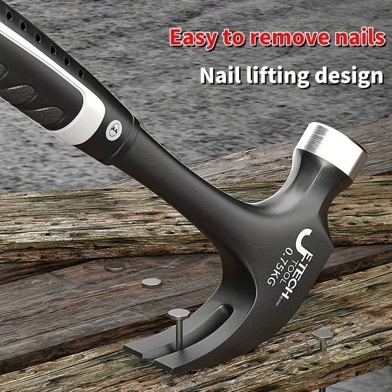1pc Integrated Claw Hammer, Professional Woodworking Joinery Home Carpentry Hand Hammer, Nail Hammer, Non-Slip Multifunctional H 3