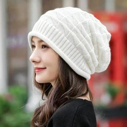 Cozy Women's Knitted Beanie - Soft, Warm, and Windproof Autumn & Winter Fashion Accessory (White)