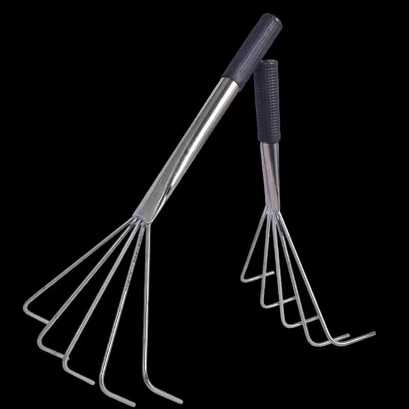 

Garden Rake Small Flower Beds Hand Loosening Soil Stainless Steel Claw Tool Portable Leaves Japanese Tools