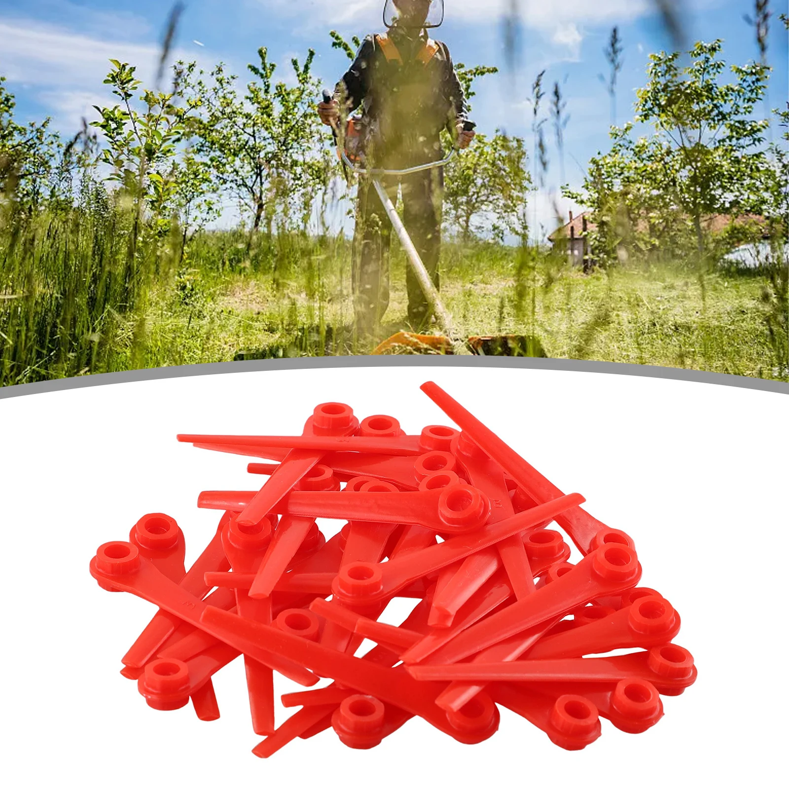 

100pcs Trimmer Blades Plastic Replacement 70mm For Grass Trimmer 9823 9825 For EasyCut Li-18/23R Garden Power Tools Accessories