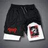 Men's Shorts Gothic Style Skull Print Double-deck 2-In-1 Running Shorts Summer Thin Sportswear Training Short Pants Y2K Clothes 4