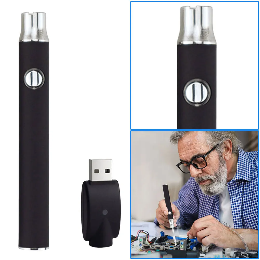 Soldering Iron Kit Soldering Iron Set Soldering Iron 510 Thread Pen Solder Iron 3 Gear Adjustable Voltage 350/650/1100mAh Mini Soldering Iron Kit with USB Charger Battery Cart Pen