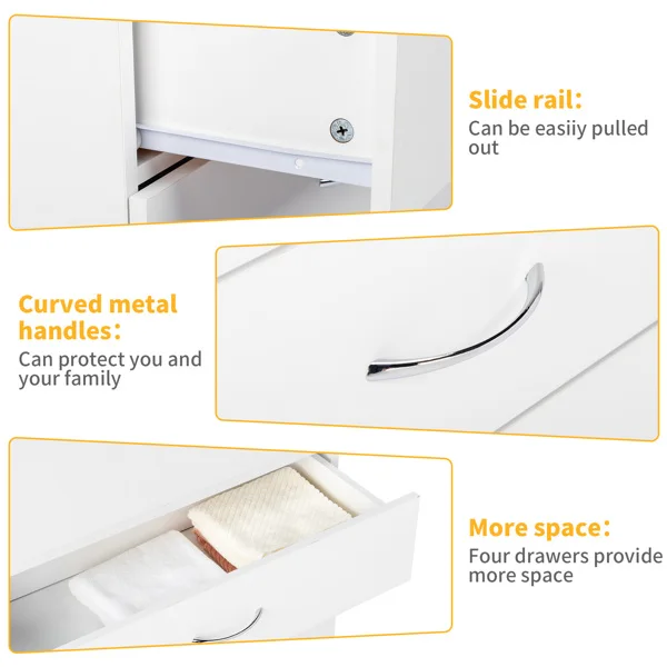 4抽抽屉柜 （2USB+2插座）床头柜 白色-27