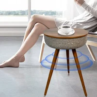 Table basse de chargement sans fil intelligente, Audio stéréo Bluetooth, Table d'appoint de canapé, Table basse de musique avec chargeur USB 2