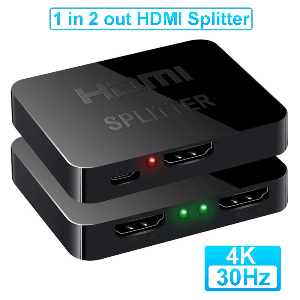 4K Hdmi Splitter Hd 1080P Video Hdmi Switch 1 X2 Splitter 1 In 2 Out Distributore Amplificatore Doppio Display Per Hdtv Dvd Ps3 Xbox