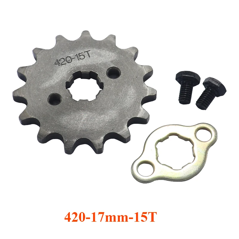 420 10T 11T 12T 13T 14T 15T 16T 17T 18T 19T Tooth 17mm Front Engine Sprocket for 50-125cc Motorcycle Pit Dirt Bike ATV Go kart