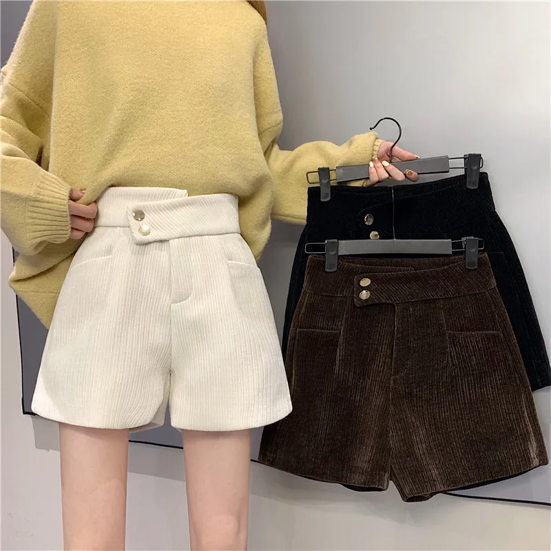 workout shorts Women's Corduroy Casual Shorts Autumn Winter Ladies Shorts shorts women