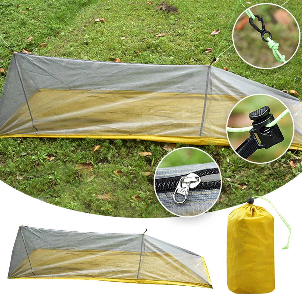 

Палатка туристическая с силиконовым покрытием, улучшенная видимость, сетчатая ткань, для одного человека, регулируемая по высоте