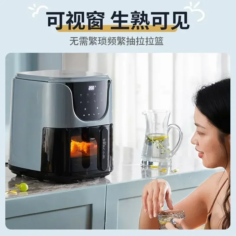 Large capacity 5L visual air fryer: Multifunctional, fully automatic, oil-free new all-in-one electric fryer. 3