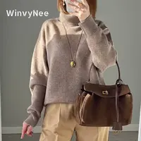 WinvyNee Women's Clothing Wool Sweaters Turtleneck Casual Long Sleeve Jumpers Knitted Pullovers Soft Plus Size Winter A1103002C