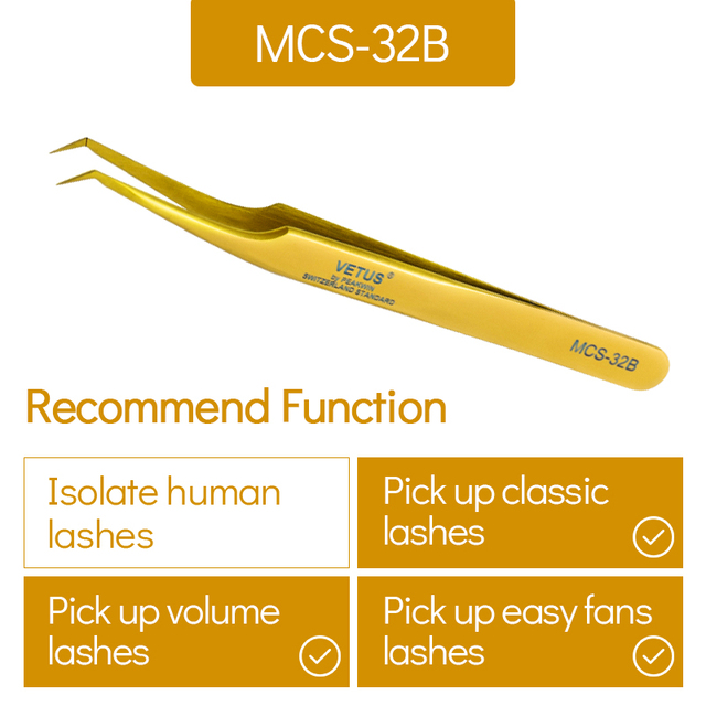 Vetus MCS All size single pack tweezers for eyelash extensions