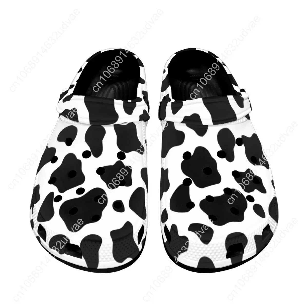 Casual Ladies Indoor Slippers Classic White And Black Cow Design Non-Slip Lightweight Sandals Women Breathable Slides Footwear