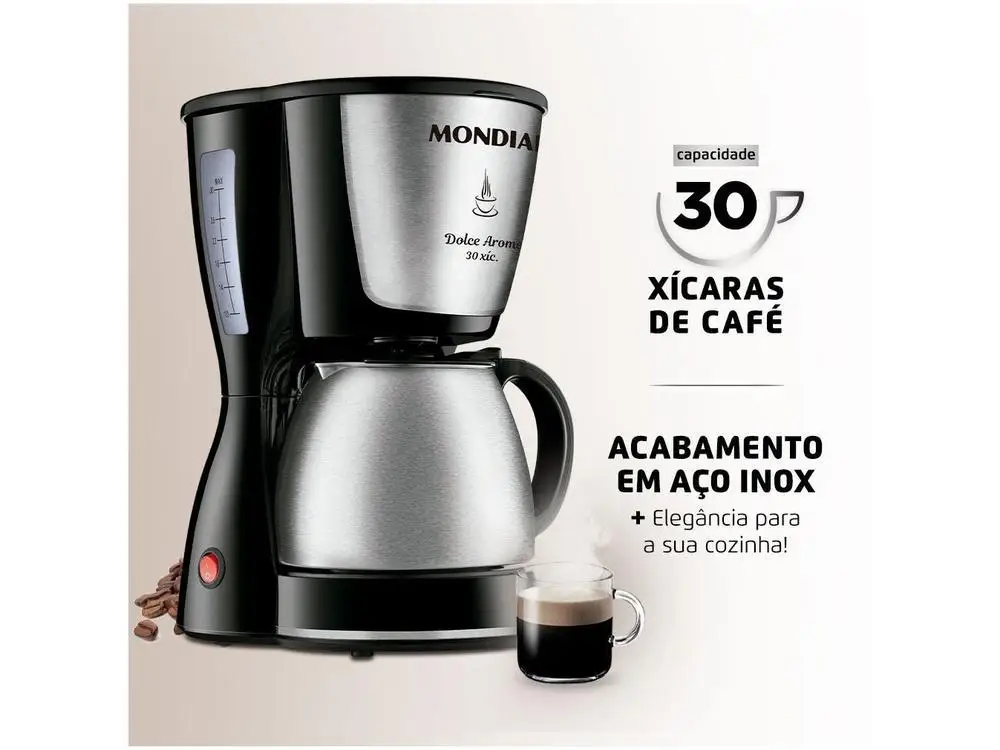 Cafeteira Elétrica Mondial Dolce Arome C-37JI-30X Jarra Inox - 220V 2