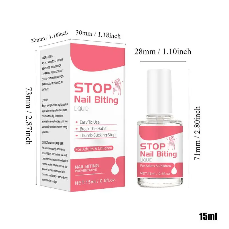 Nail Biting Stopper 0.5fl oz Nail Bite Stopper Stop Biting Polish Care For Kids Adults Thumb Sucking Stop Safe & Effective