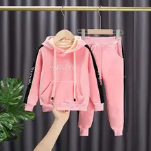 

2022 spring Autumn Kids Clothes Children Girls Sport Hoodies Pants 2Pcs/sets Toddler Active Clothing Infant Tracksuit 4-14Y
