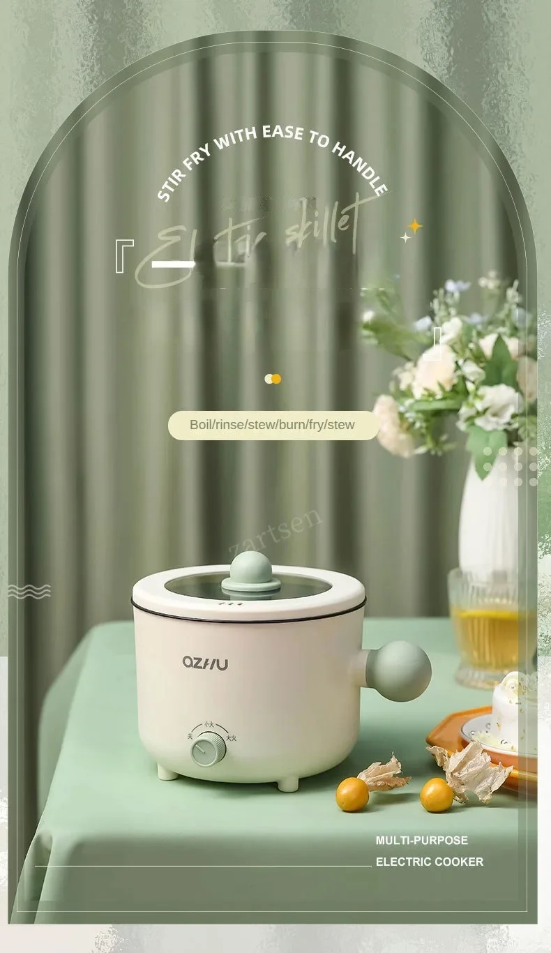 Electric Multi Cooker Portable Rice Cookers Hotpot Saucepan Stew Heating Pan Ramen Noodles Pot for Home and Kitchen Appliance