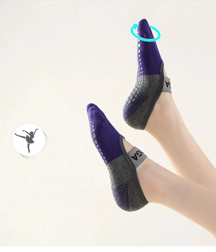 Professional Anti-Slip Yoga Socks Backless Bandage Pilates Socks Fitness Slipper Cotton Sports Socks