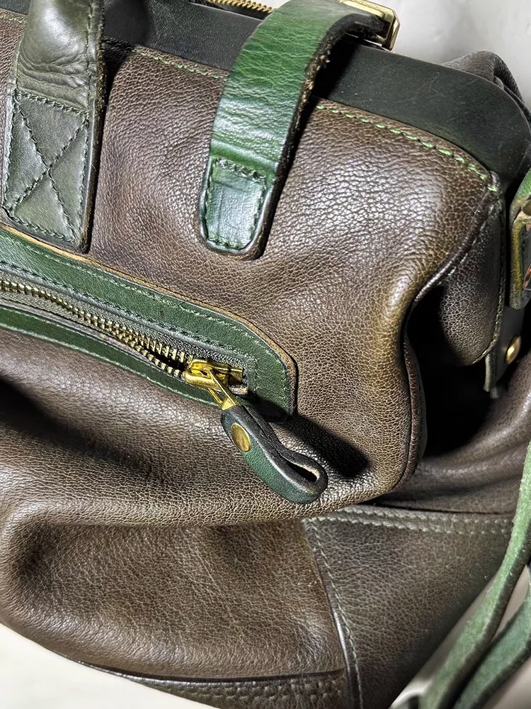 Casual Hand-made Genuine Leather Large-capacity Men's Travel Bag Fitness Multi-pocket Handbag Cow Leather Luggage