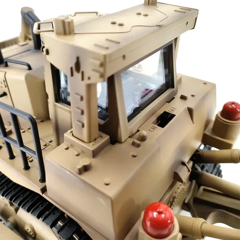 HUINA  Delin 1554-D9R Desert Yellow Engineer bulldozer 1:18 multifunctional remote control engineering car children's gift Toy 6