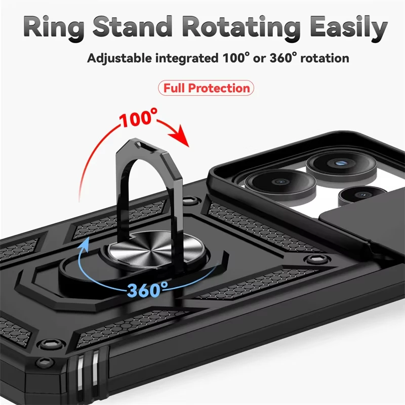 Shockproof Armor Phone Case with Magnetic Ring and Car Holder