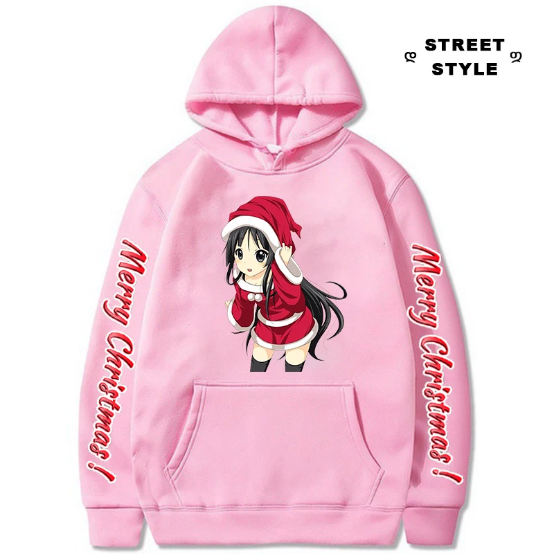

Newest Merry Christmas Animax K-ON Hoodies Men Women Kawaii Akiyama Mio Sweatshirt Oversized Harajuku Pullover Casual Streetwear
