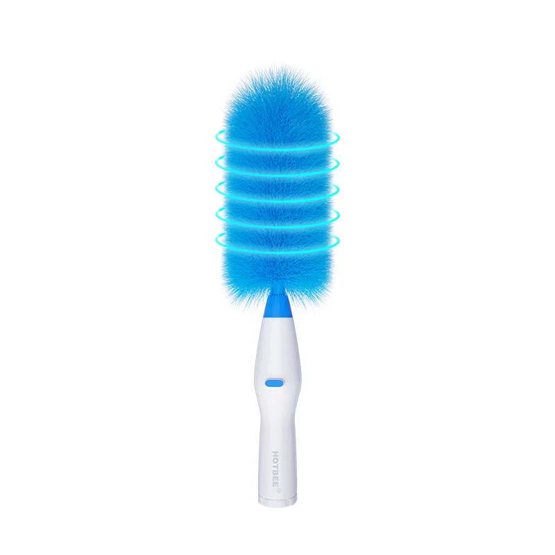 360&deg; Rotating Electric Feather Duster Rechargeable Spin Removable Adjustable Dust Cleaner Household Cleaning Brush Tool