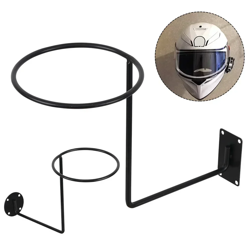 Steel Motorcycle Accessories Helmet Holder Hanger Rack Wall Mounted Hook For Coats Hats Caps Helmet Rack Black Mounts