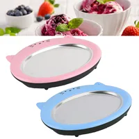 Ice Cream Maker Pan with 2 Scrapers Multifunctional Food Plate Durable Rolled Homemade Rolled Cream Frozen Yogurt Gelato 1