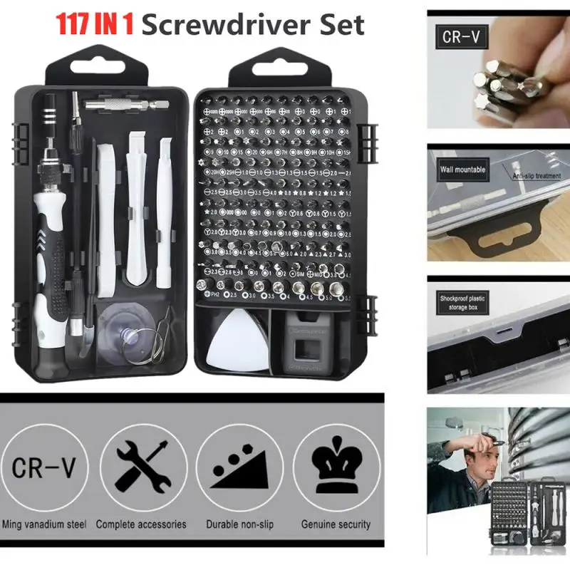 

Precision Screwdriver 115 In 1 Set Magnetic Mini Screw Nuts Bits WEEKS Multifunction Household Screwdriver Set Repair Tools Kit