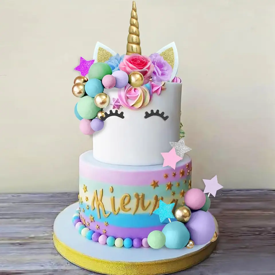 Torta decorativa unicorno, minifigure unicorno, decorazione per torta di compleanno per ragazze, desktop, libreria, festa di compleanno, topper