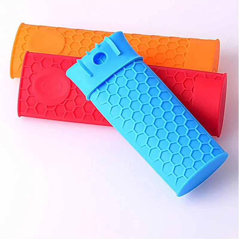 1 Pc Silicone Pot Pan Handle Saucepan Holder Sleeve Non-slip Cover Grip Cookware Parts Unique Kitchen Tools pot handle cover pot handle holder