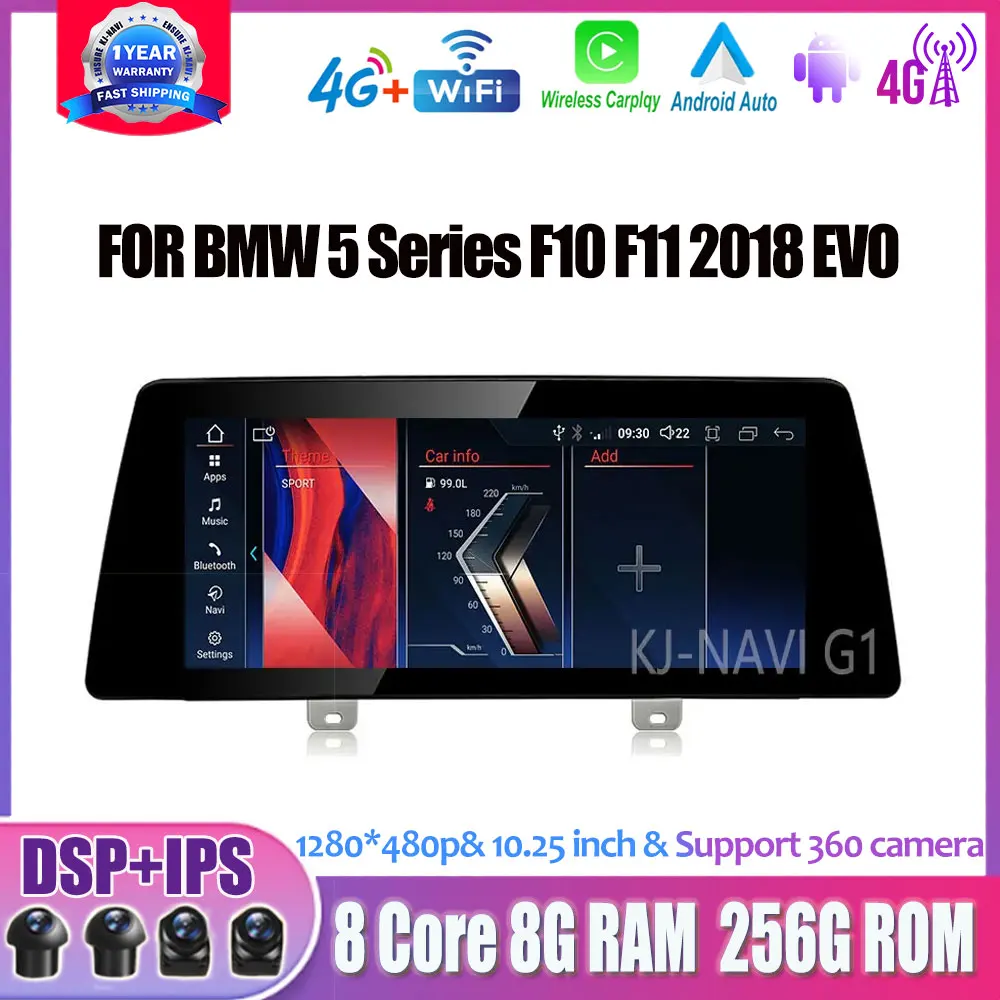 

Android 13 Bluetooth WIFI FOR BMW 5 Series F10 F11 2018 EVO 10.25" 4G Lte Car Multimedia GPS Navigation Stereo Radio Player
