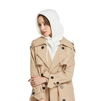 Cashmere Knitted Hooded Hat Women Winter Neck Cover Balaclava Skullies Beanies Ear Face Protect Warm Woollen Caps Fake Collar 3