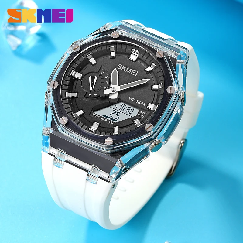 SKMEI 2100 Outdoor Men Digital Watch Colourful LED Display Watches Waterproof Shock Resistant Mens Wristwatch Clock Reloj Hombre