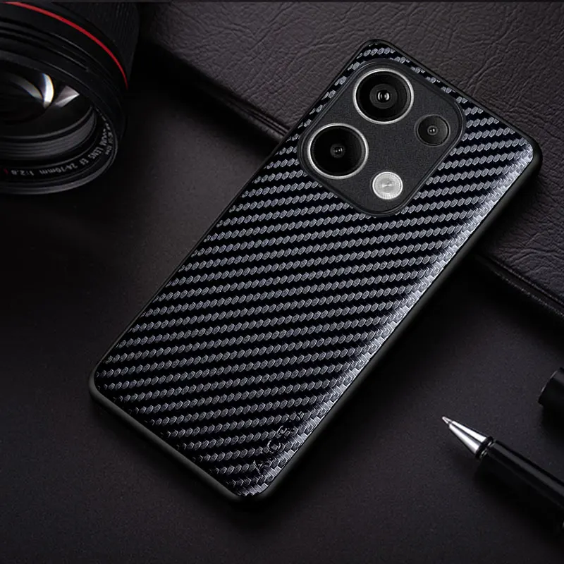 Carbon Fibre Shockproof Slim Non-Slip Full Body Protective Phone Case