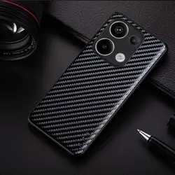 Carbon Fibre Shockproof Slim Non-Slip Full Body Protective Phone Case for Poco M6 Pro (Black)