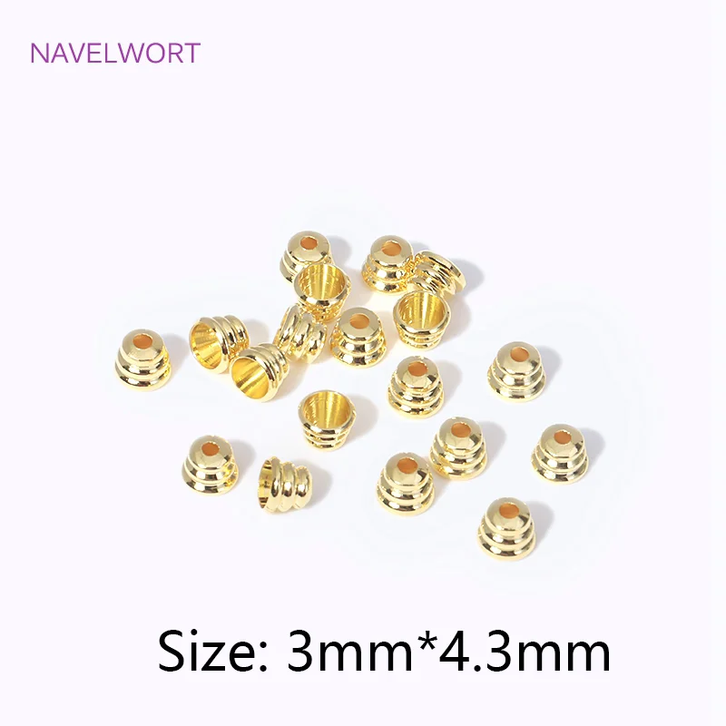 18 Karat vergoldet Messing kleine Perlen kappen Kegel Quaste Kappe für Schmuck machen DIY Armbänder Halskette Perlen Zubehör Großhandel – Detail 16