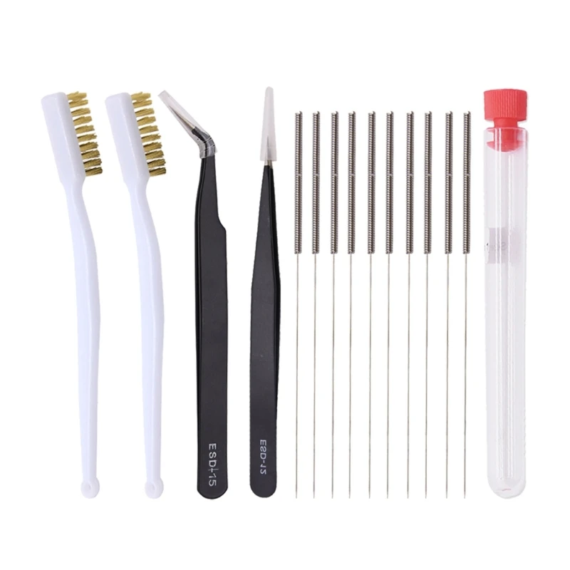 3D 프린터 노즐 클리너 0.2/0.25/0.3/0.35/0.4mm 청소 바늘 핀셋 드롭 배..