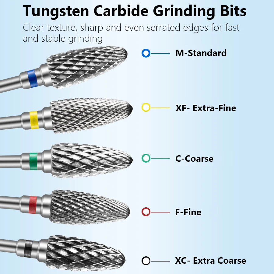 Tungsten Carbide Polishing Heads for Nail Removal and Buffing, Nail Drill Bits, Grinding Bits for Nail Art Manicure 3