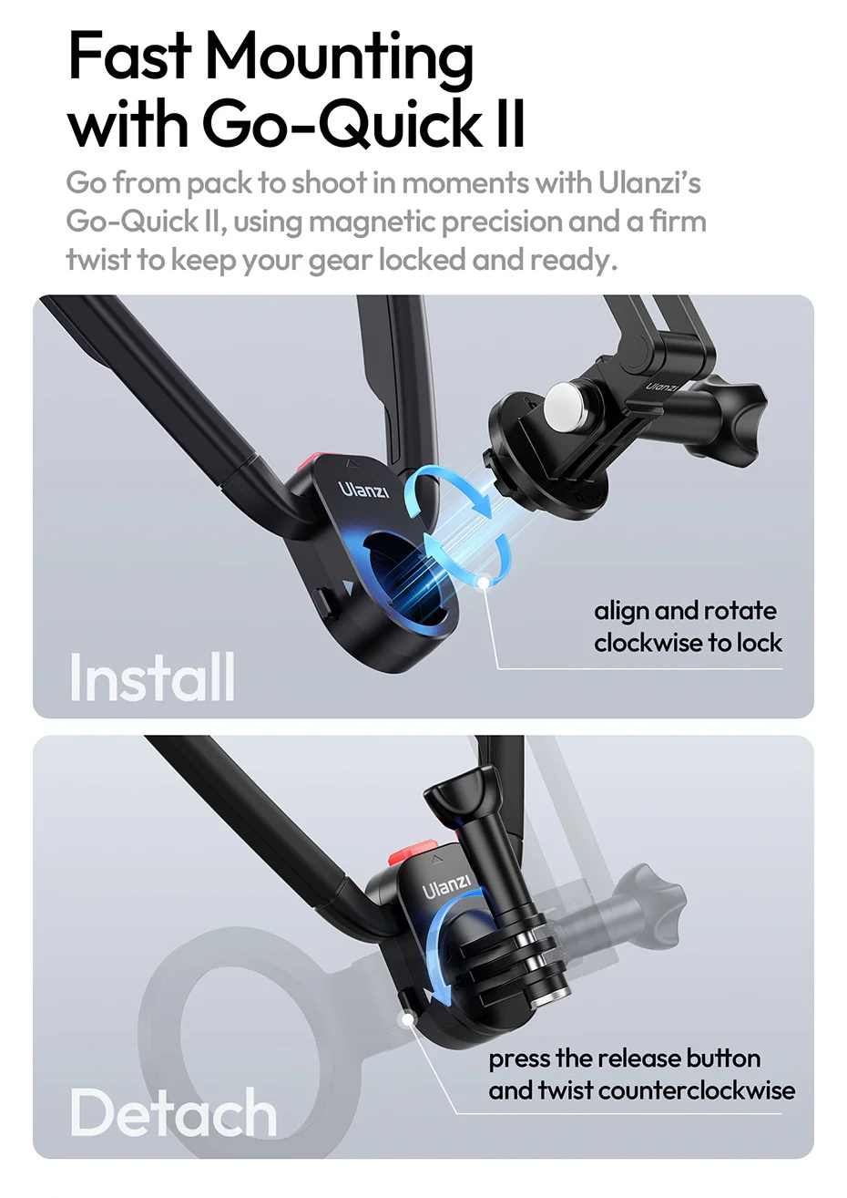 Magnetic Neck Mount for Gopro for Insta 360 for DJI Omso Action Camera Smartphon
