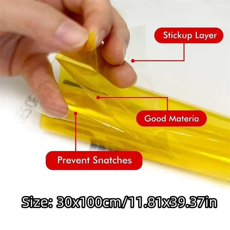 Luce per auto gialla Faro Fanale posteriore Tinta Pellicola in vinile Adesivo che copre la luce Pellicola per lampada posteriore Decorazione per auto Pellicola per luce automobilistica - immagine 5