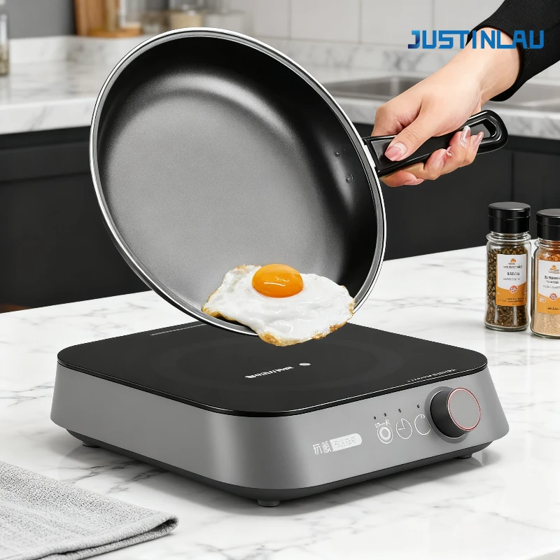 Justinlau 20/25/30cm 3 pçs/set frigideira antiaderente conjunto de frigideira de ferro fundido para uso doméstico frigideira de ovo família essencial 4