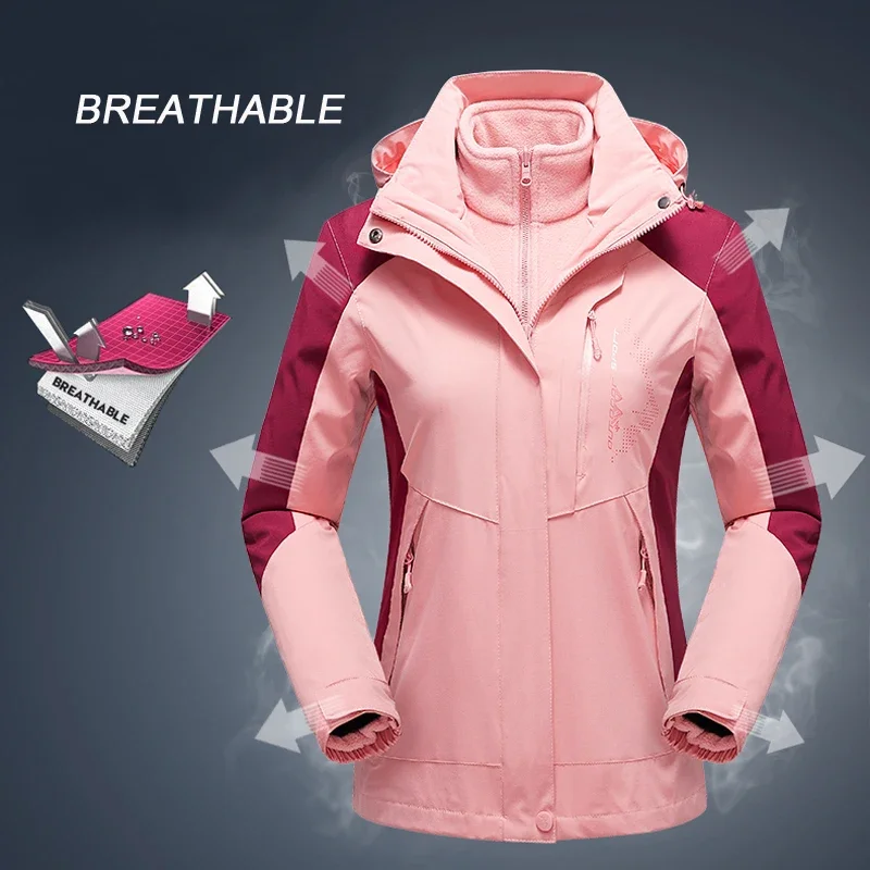 Thermal winter ski suit windproof waterproof fleece jacket for women snowboard overalls