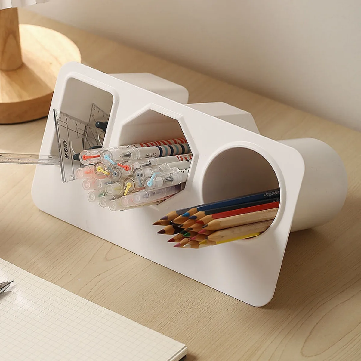 Table side storage tube large capacity multifunctional wall mounted four bedroom storage box cosmetics and stationery